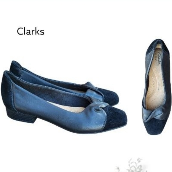 Clarks Shoes - Clarks Tilmont Dalia Flat Loafer Black Dress Church Slip On Shoe Leather Women 9